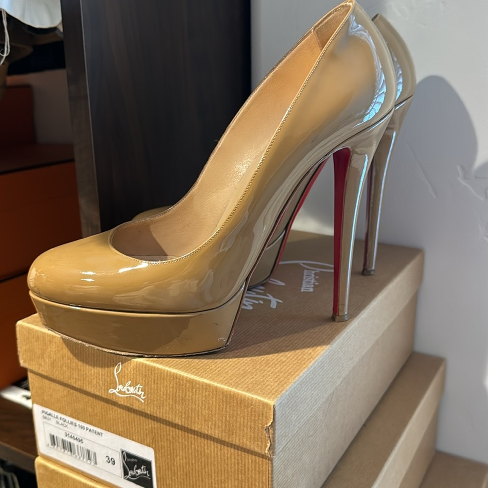 Christian Louboutin beige patent